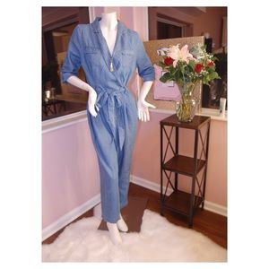 Denim statement jumpsuit